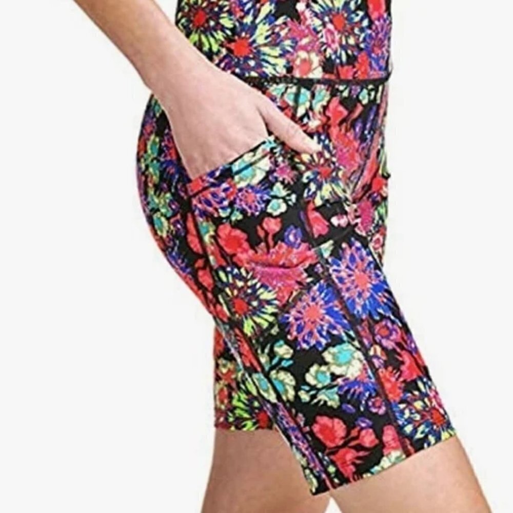 Calvin Klein Women's Multicolor Floral Print Stretchy Shorts Size S NWT